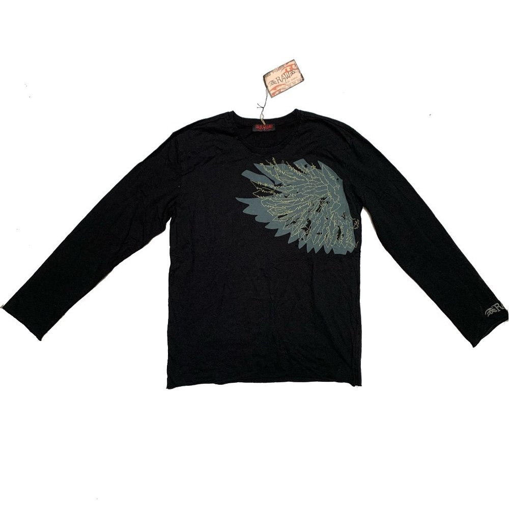 Raw7 Men's Long Sleeve Shirt Hand Embroidered Falcon